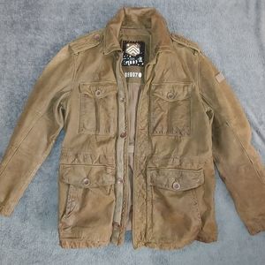 100% Leather Military-Style Jacket, size M